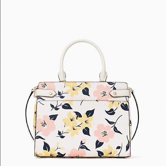 ♠️💐 kate spade Lily Blooms Printed Staci Floral Medium Satchel Bag, Cream - Picture 4 of 12